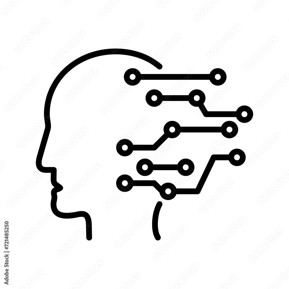 Poster artificial intelligence icon vector design in trendy style