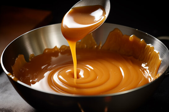 Swirl of melting caramel