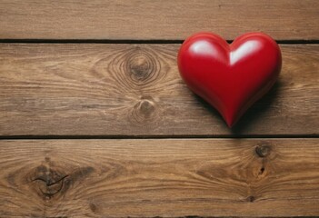 Wooden heart. Backdrop with selective focus and copy space