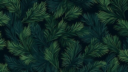 seamless background with coniferous branches pattern, coniferous, fir, 