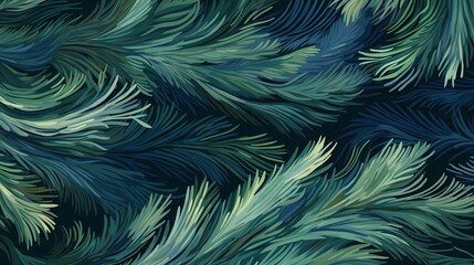 seamless background with coniferous branches pattern, coniferous, fir, 