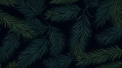 seamless background with coniferous branches pattern, coniferous, fir, 