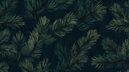 seamless background with coniferous branches pattern, coniferous, fir, 