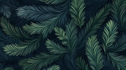 seamless background with coniferous branches pattern, coniferous, fir, 