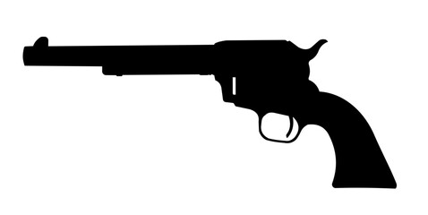 silhouette gun isolated on white -  vector illustration
