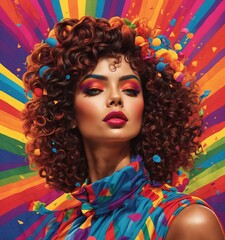 LGBTQ person with rainbow color background, social genders