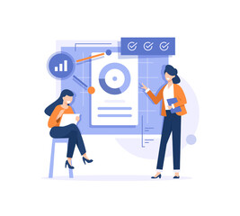 Fototapeta premium Office staff, work and communication. Head and subordinates. Various workers, managers team. Top managers employees of different levels