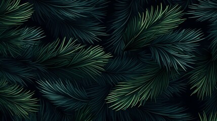 Fototapeta na wymiar seamless background with coniferous branches pattern, coniferous, fir, 