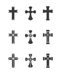 Set christian cross vector symbol. Christian cross icons