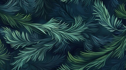 seamless background with coniferous branches pattern, coniferous, fir, 