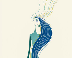 Woman illustration celebrating her vivacity, beauty, strength, diversity and self love