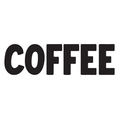 Lettering inscription. Vector word Coffee handwritten in black isolated on a transparent background