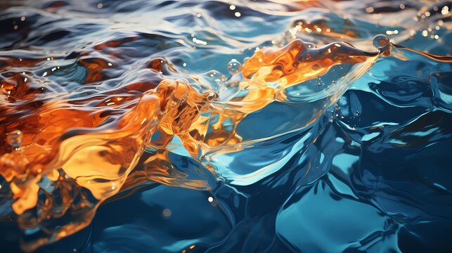 A close-up of a flowing river's surface, capturing the dynamic texture created by sunlight and ripples