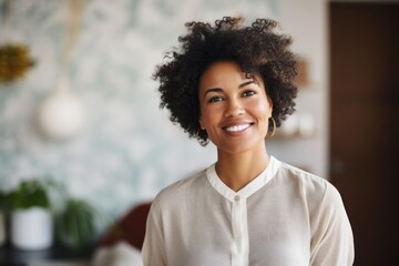 Fototapeta premium Portrait of a smiling young female interior designer