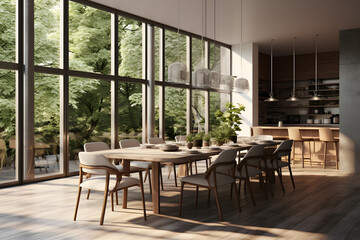 Obraz premium dining room with a mix of traditional and modern element