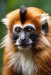 Cute Tamarin Monkey Portrait in Jungle