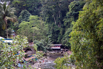 Indonesia Sumatra island view on a cloudy autumn day