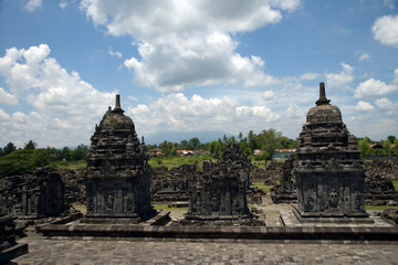 Fototapeta premium Indonesia Java island Prambanan temple on a sunny autumn day