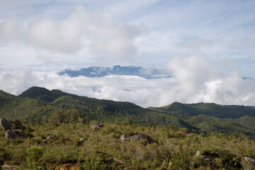 Indonesia Irian Jaya landscape on a cloudy autumn day