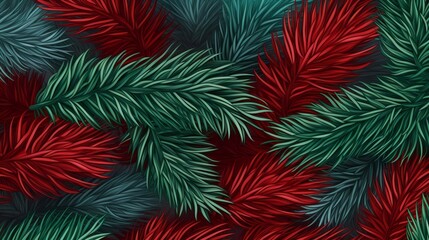 seamless background with coniferous branches pattern, coniferous, fir, 