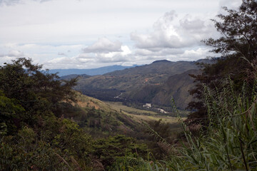 Indonesia Irian Jaya landscape on a cloudy autumn day