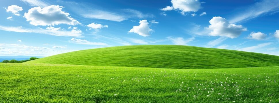Photo Of Abstract Green Fields Ble Sky