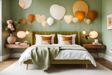 Ornate Bliss - Luxury Bedroom in Calm Peach and Gold for Valentine's