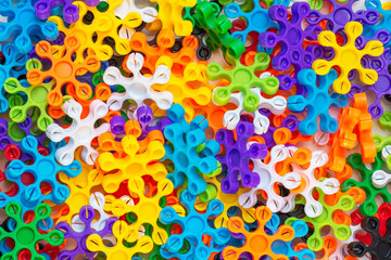 Rainbow Star Shaped Construction Blocks. Linking Plastic Toy