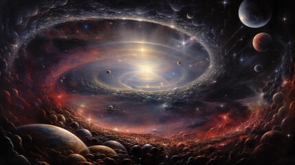 Spectacular view of a cosmic singularity - obrazy, fototapety, plakaty