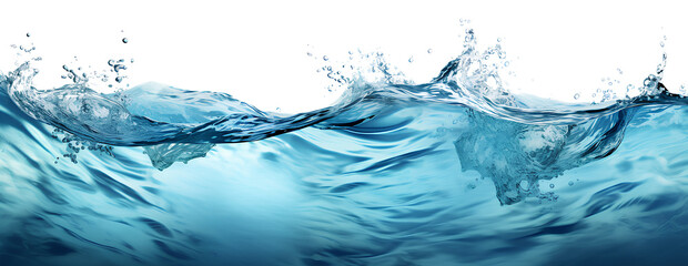 Sea water surface cut out, transparent background, PNG.