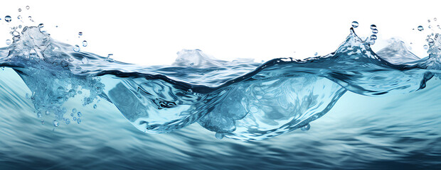 Sea water surface cut out, transparent background, PNG.