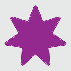 Purple Starburst, sunburst price tag, label with empty, blank space. Price flash button, pin shape. Vector Illustration. EPS file 125.