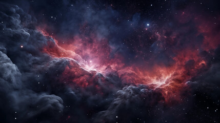Fototapeta premium Nebulaic clouds illuminated by distant cosmic rays and stars