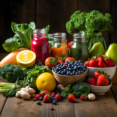 Embracing Healthy Eating: A Vibrant Assortment of Fruits and Vegetables.