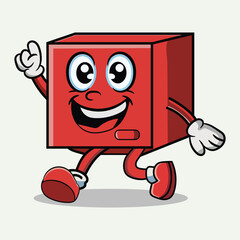 Vector box character mascot cartoon illustration
