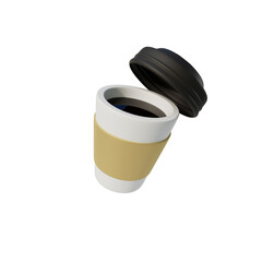 Icono 3d de café para ilustrar presentaciones.