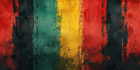 Abstract Black History Month background with red, yellow, green and black colors.