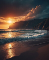sunset on the beach