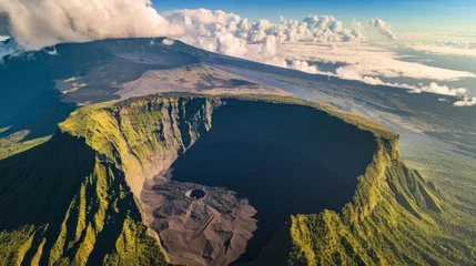 Fotobehang Aerial view of the volcano Piton de la Fournaise © Chingiz