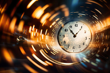 Vintage pocket watch with bokeh background. 3D rendering