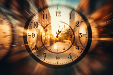 Vintage pocket watch with bokeh background. 3D rendering