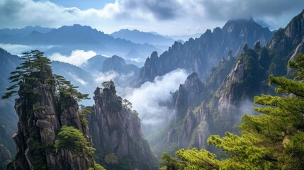 Naklejka na ściany i meble Huangshan mountain the world's intangible cultural heritage