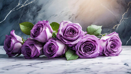 Fioletowe róże, piekne tło kwiatowe , martwa natura