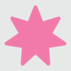 Pink Starburst, sunburst price tag, label. Empty, blank price flash for promotion, marketing, sales concepts. Vector Illustration. EPS file 130.