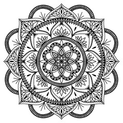 Mandala for Henna, Mehndi, tattoo, decoration, coloring book. Decorative round ornaments. Ethnic Oriental Circular ornament vector. Anti-stress therapy drawing