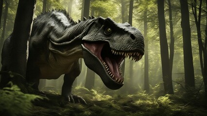  It was a mighty scary sight, that vicious dinosaur. It was as big as a house, and as mean as a bull  