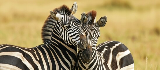 Unbreakable Bond: Pair of Zebras Embrace, Hugging Their Necks, in a Heartwarming Pair-Zebrific Moment