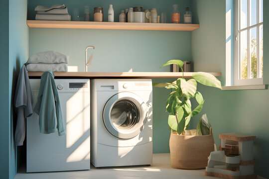 laundry space with a hidden laundry chute
