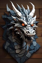 dragon head with wings