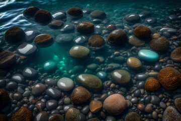 Fototapeta na wymiar stones and water